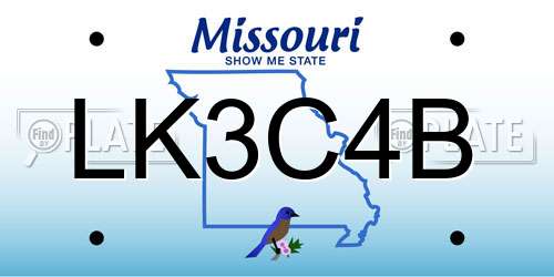 LK3C4B Missouri License Plate