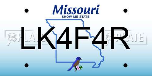 LK4F4R Missouri License Plate