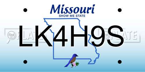 LK4H9S Missouri License Plate
