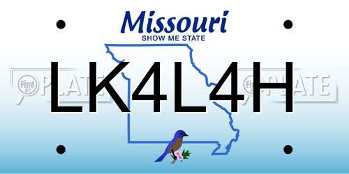 LK4L4H Missouri License Plate