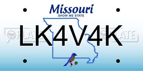 LK4V4K Missouri License Plate