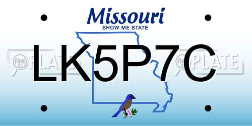 LK5P7C Missouri License Plate