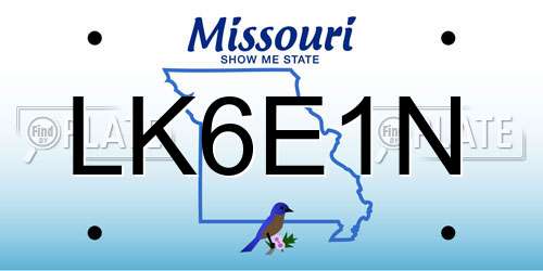 LK6E1N Missouri License Plate