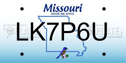 LK7P6U Missouri License Plate