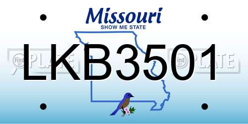 LKB3501 Missouri License Plate