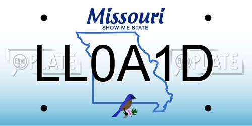 LL0A1D Missouri License Plate