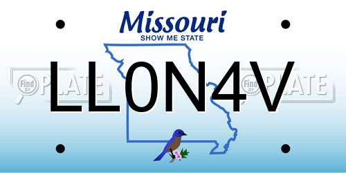 LL0N4V Missouri License Plate