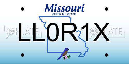 LL0R1X Missouri License Plate