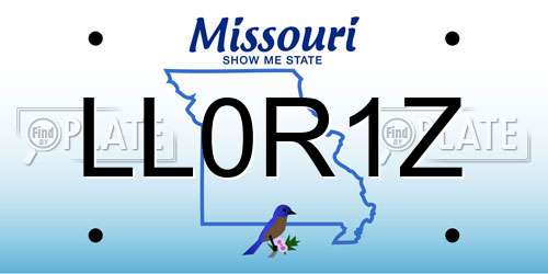 LL0R1Z Missouri License Plate