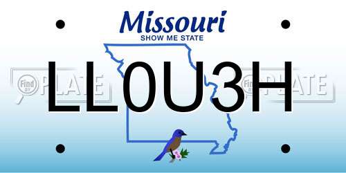 LL0U3H Missouri License Plate