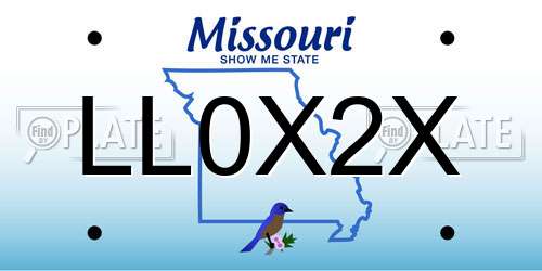 LL0X2X Missouri License Plate