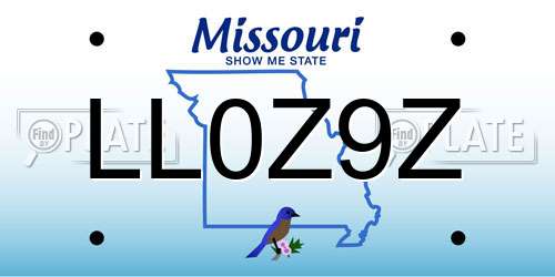 LL0Z9Z Missouri License Plate