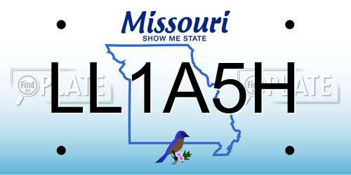LL1A5H Missouri License Plate