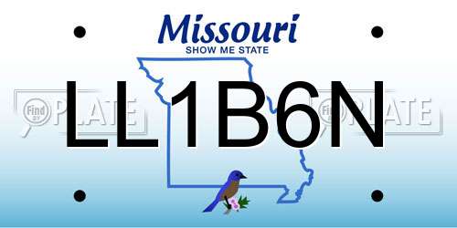 LL1B6N Missouri License Plate