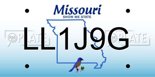 LL1J9G Missouri License Plate