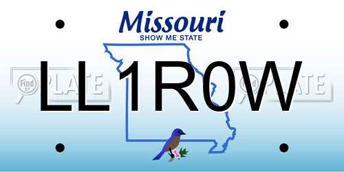 LL1R0W Missouri License Plate