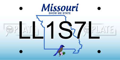 LL1S7L Missouri License Plate