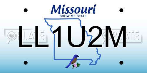 LL1U2M Missouri License Plate