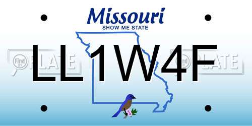 LL1W4F Missouri License Plate