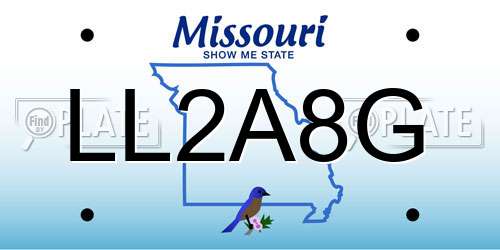 LL2A8G Missouri License Plate
