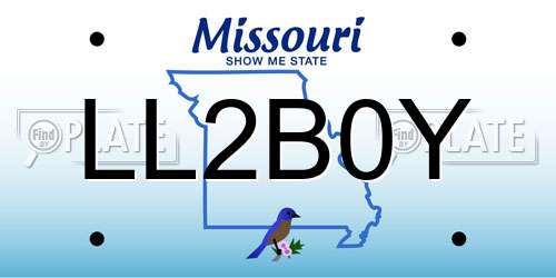 LL2B0Y Missouri License Plate