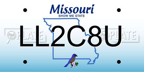 LL2C8U Missouri License Plate