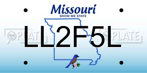 LL2F5L Missouri License Plate