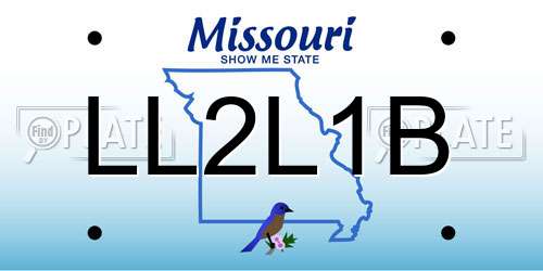 LL2L1B Missouri License Plate