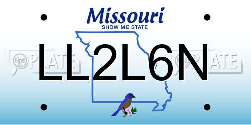 LL2L6N Missouri License Plate