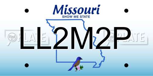 LL2M2P Missouri License Plate