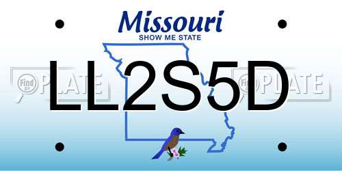 LL2S5D Missouri License Plate