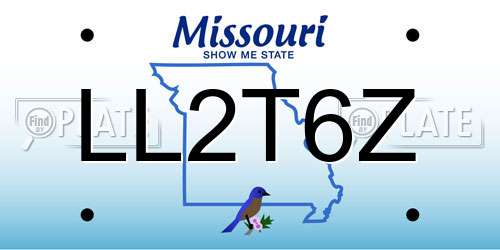 LL2T6Z Missouri License Plate