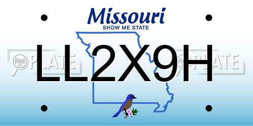 LL2X9H Missouri License Plate