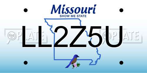 LL2Z5U Missouri License Plate