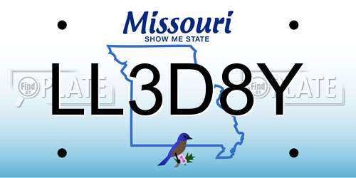 LL3D8Y Missouri License Plate