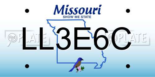 LL3E6C Missouri License Plate