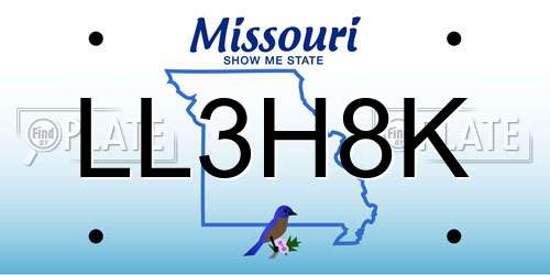 LL3H8K Missouri License Plate