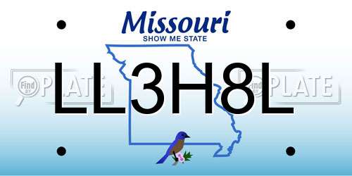 LL3H8L Missouri License Plate
