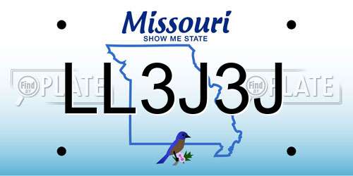 LL3J3J Missouri License Plate