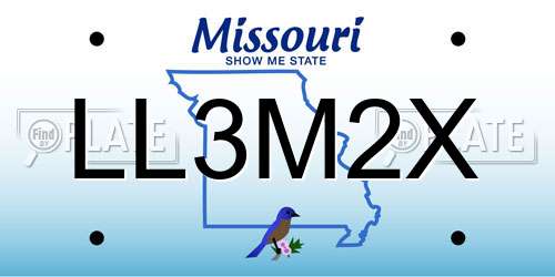 LL3M2X Missouri License Plate