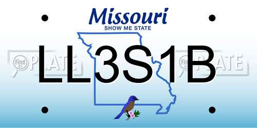 LL3S1B Missouri License Plate