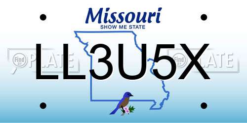LL3U5X Missouri License Plate