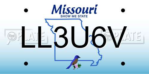 LL3U6V Missouri License Plate