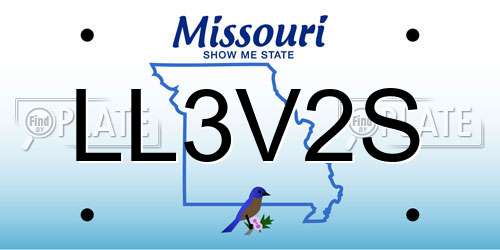 LL3V2S Missouri License Plate