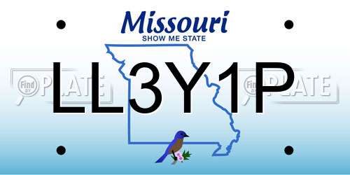 LL3Y1P Missouri License Plate