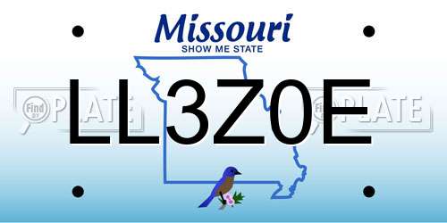 LL3Z0E Missouri License Plate