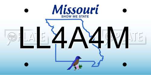 LL4A4M Missouri License Plate