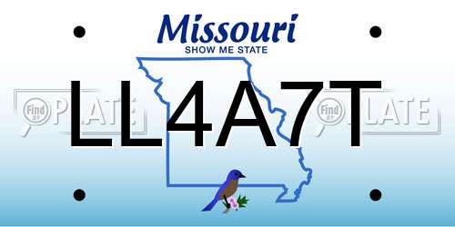 LL4A7T Missouri License Plate