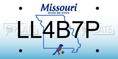 LL4B7P Missouri License Plate
