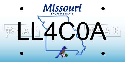 LL4C0A Missouri License Plate